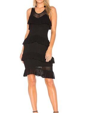 Black Ruffle Tank Dress - Women's Sleeveless Party Dress  Ronny Kobo